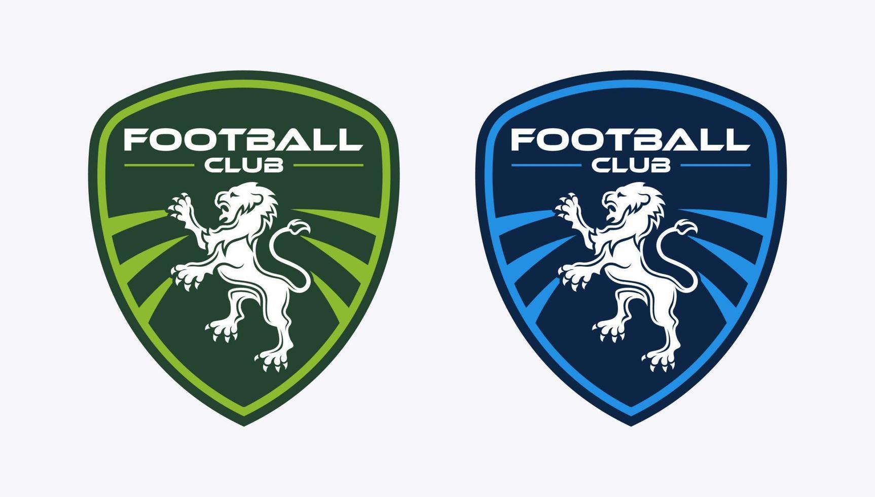 logotipo del club de fútbol con un león y dos opciones de color vector