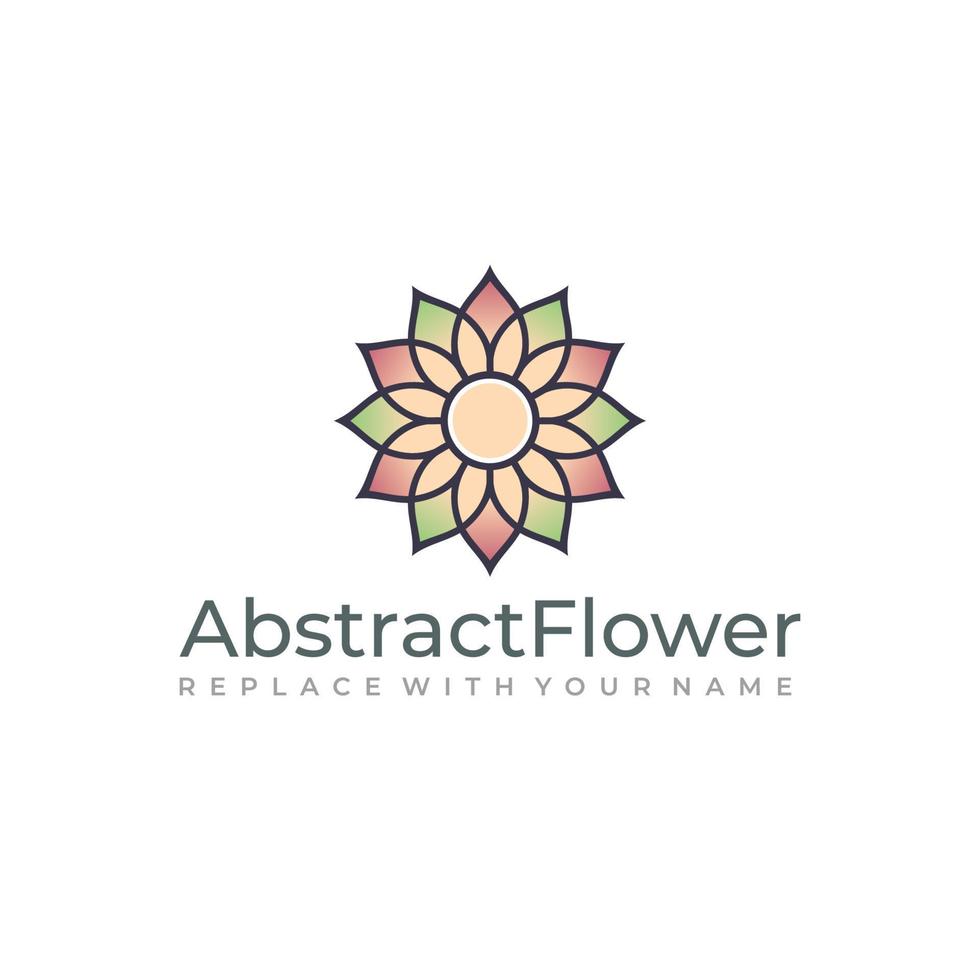 logotipo de flor abstracta con colores suaves y fondo blanco vector