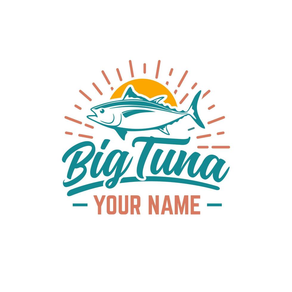 Big tuna logo in a classic style vector