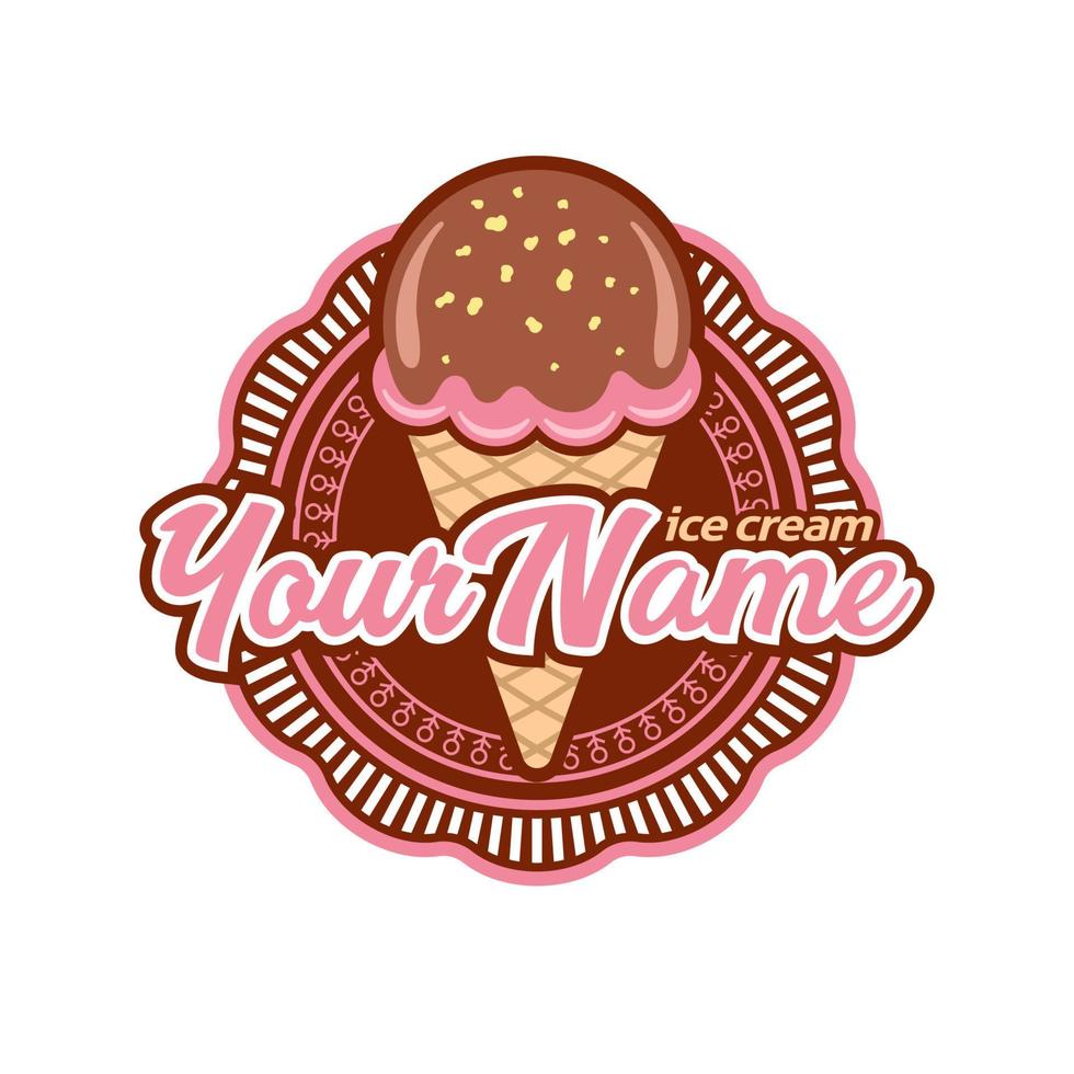 Ice cream logo in a classic style vector