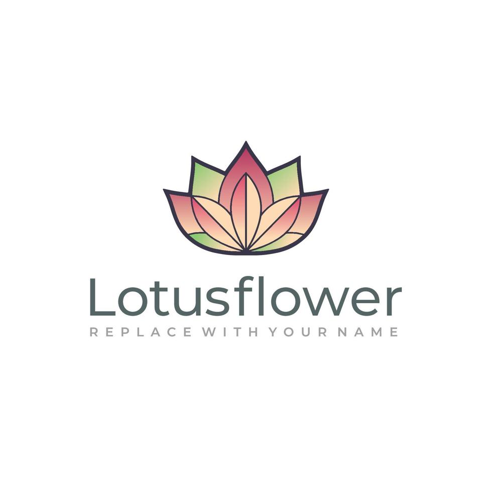 Lotus flower logo with soft colors vector