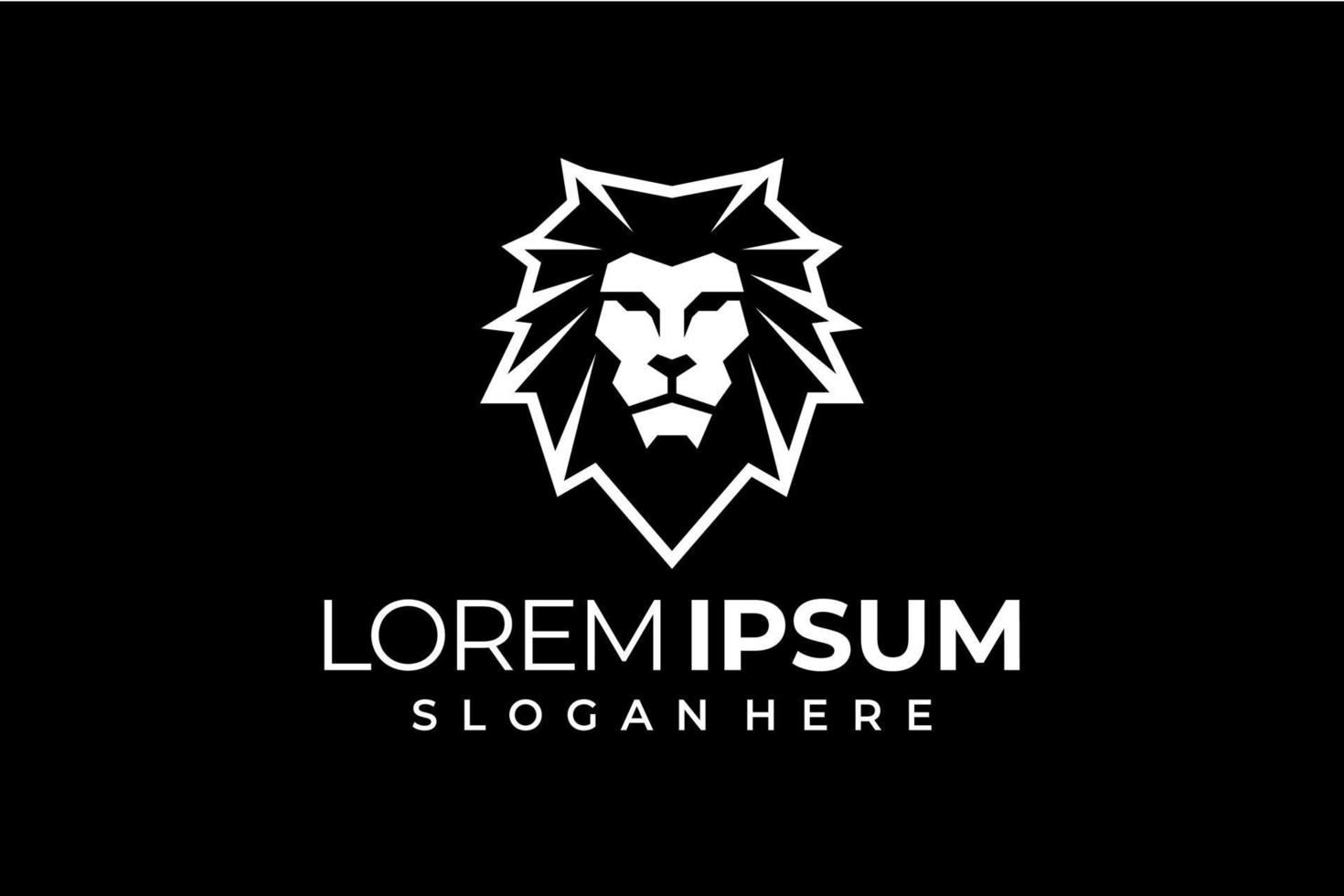 Lion head logo in white vector