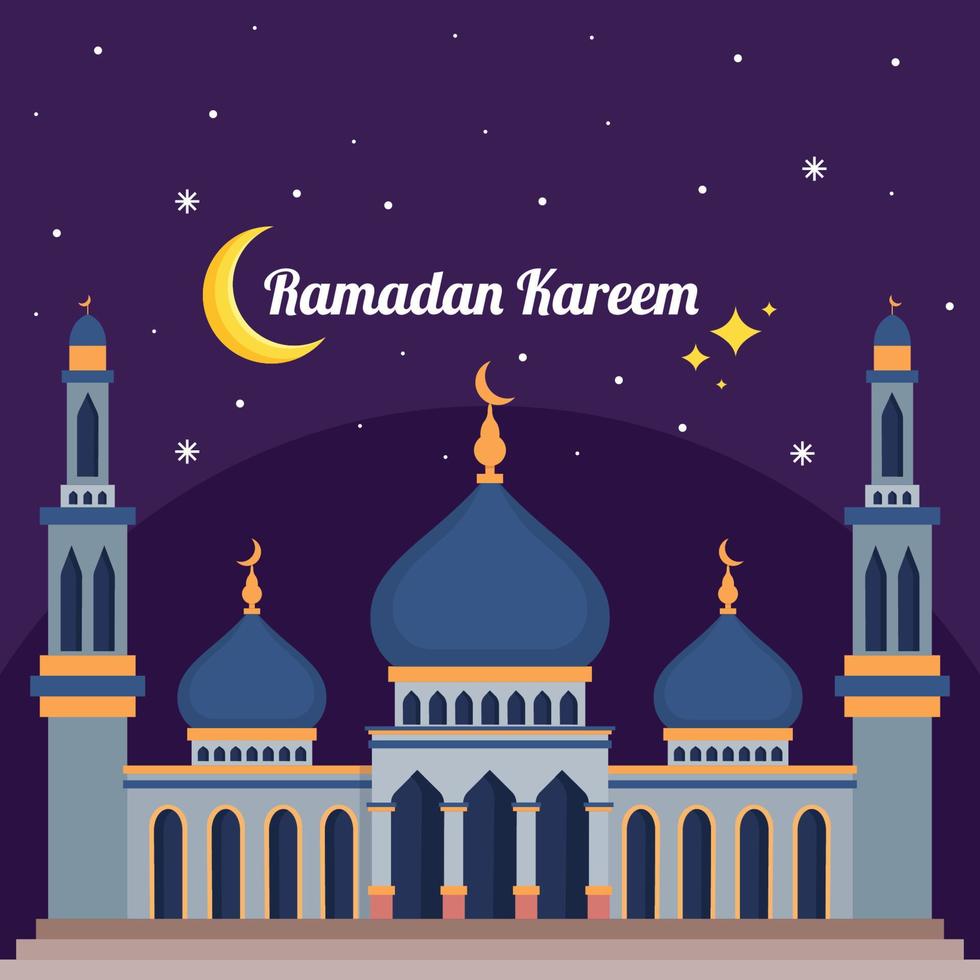 flat ramadan kareem background vector