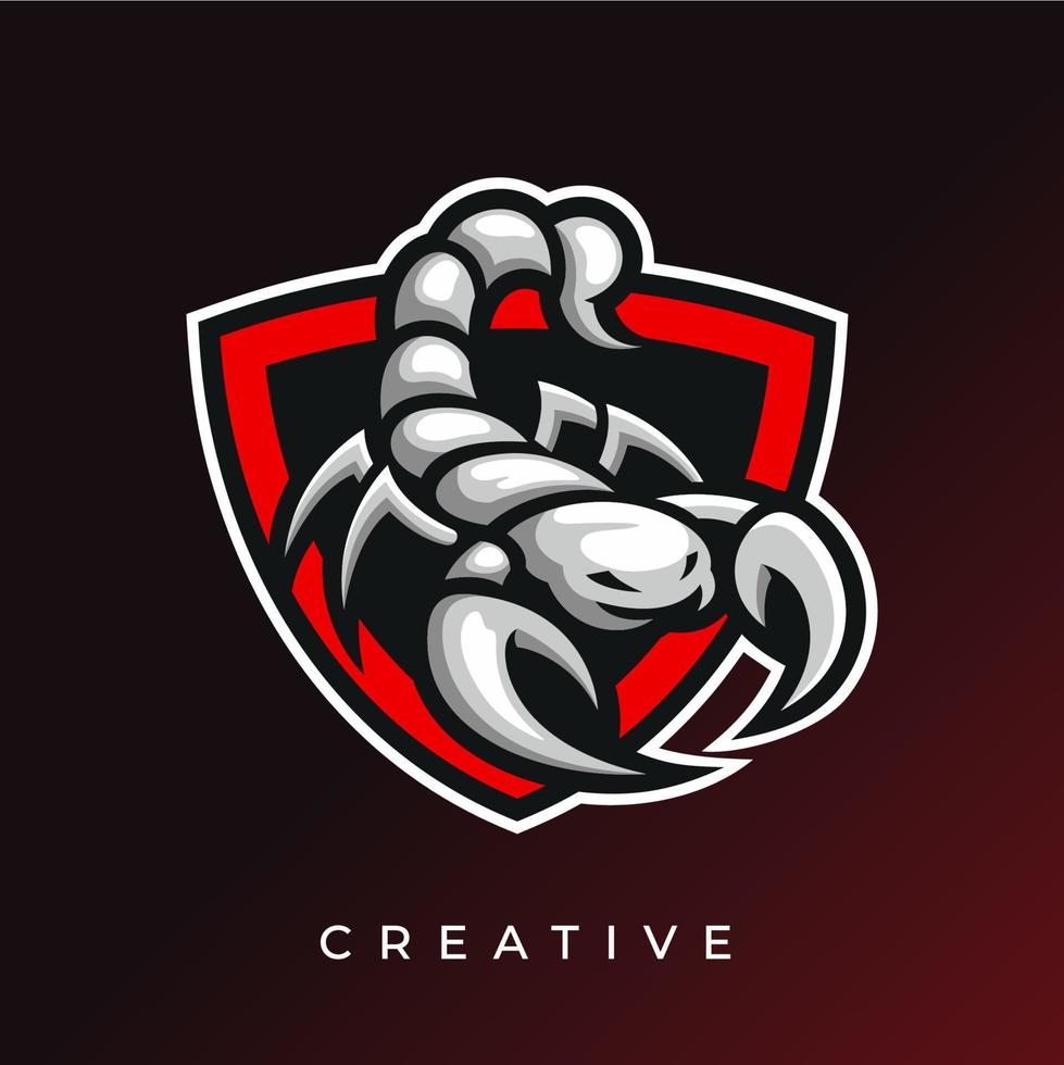 Scorpion esport mascot badge logo vector