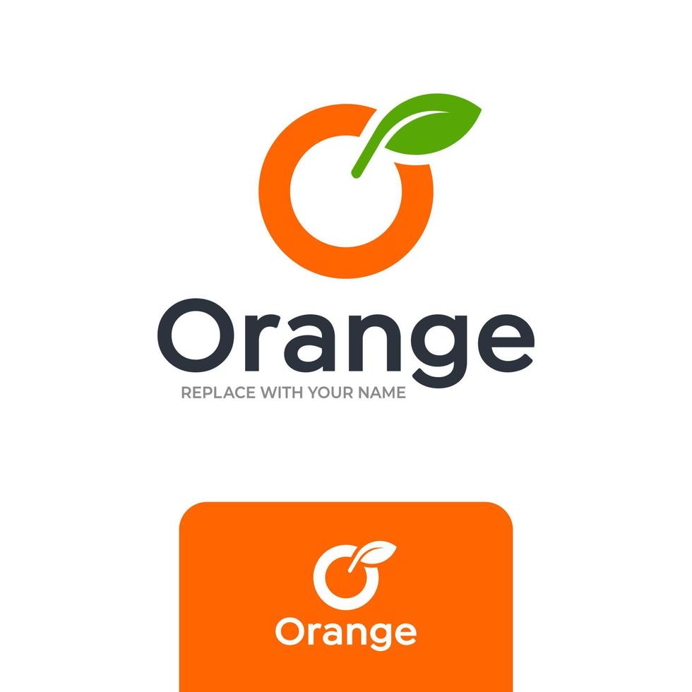 Orange fruit logo with a simple modern style vector