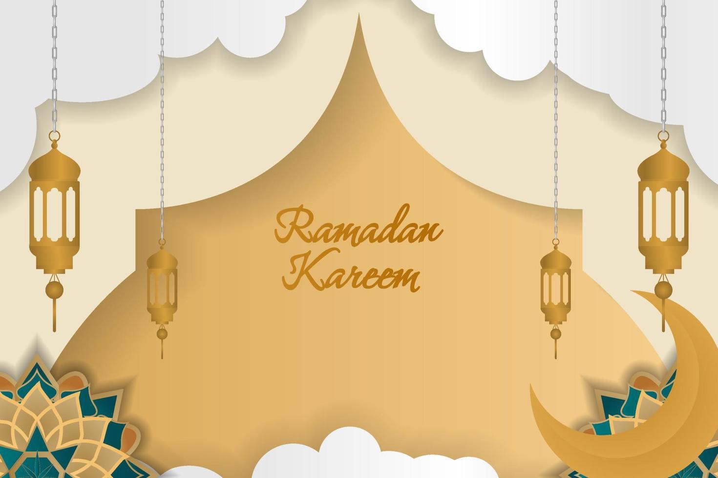 Ramadan Kareem Islamic background with element vector