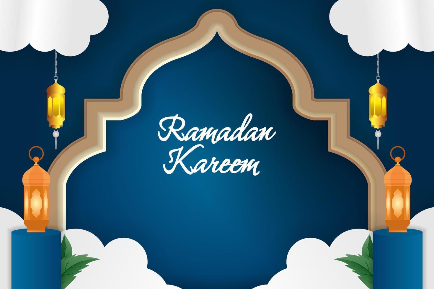 Ramadan Kareem Islamic background with element vector