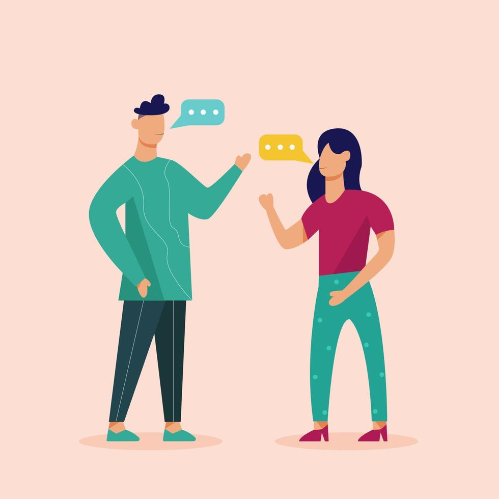 Illustration vector design of people talking between man and woman