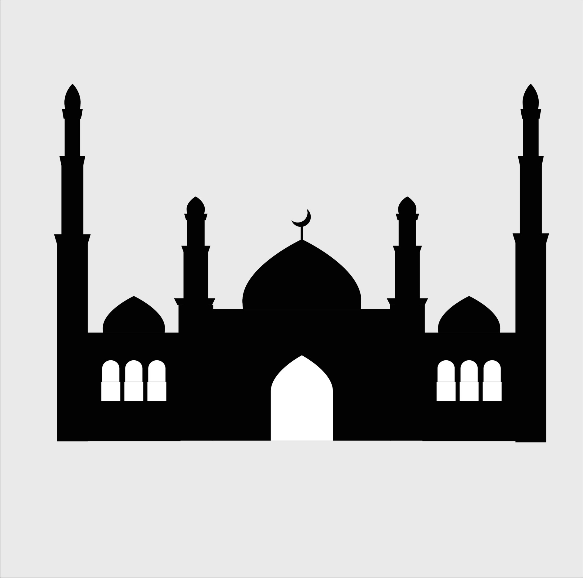Mosque black white vector 6207829 Vector Art at Vecteezy