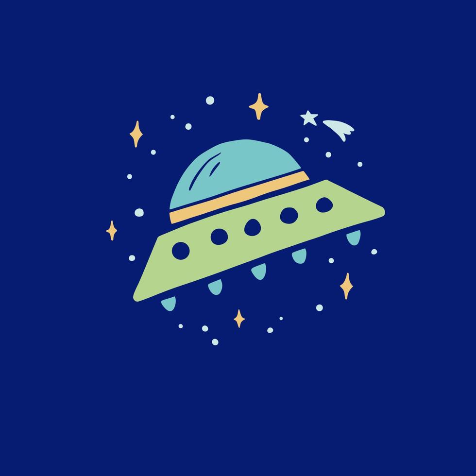 Flying to Space alien UFO vector