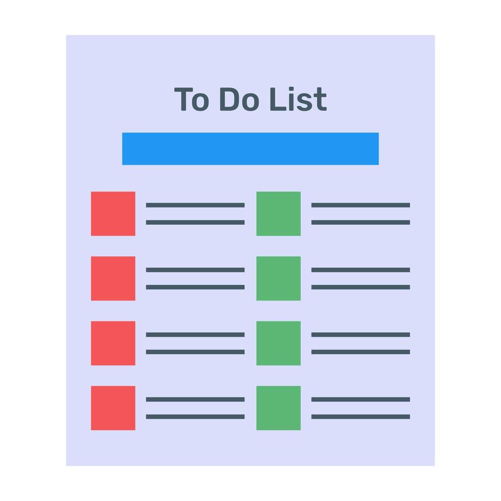 A flat vector of checklist template, editable design