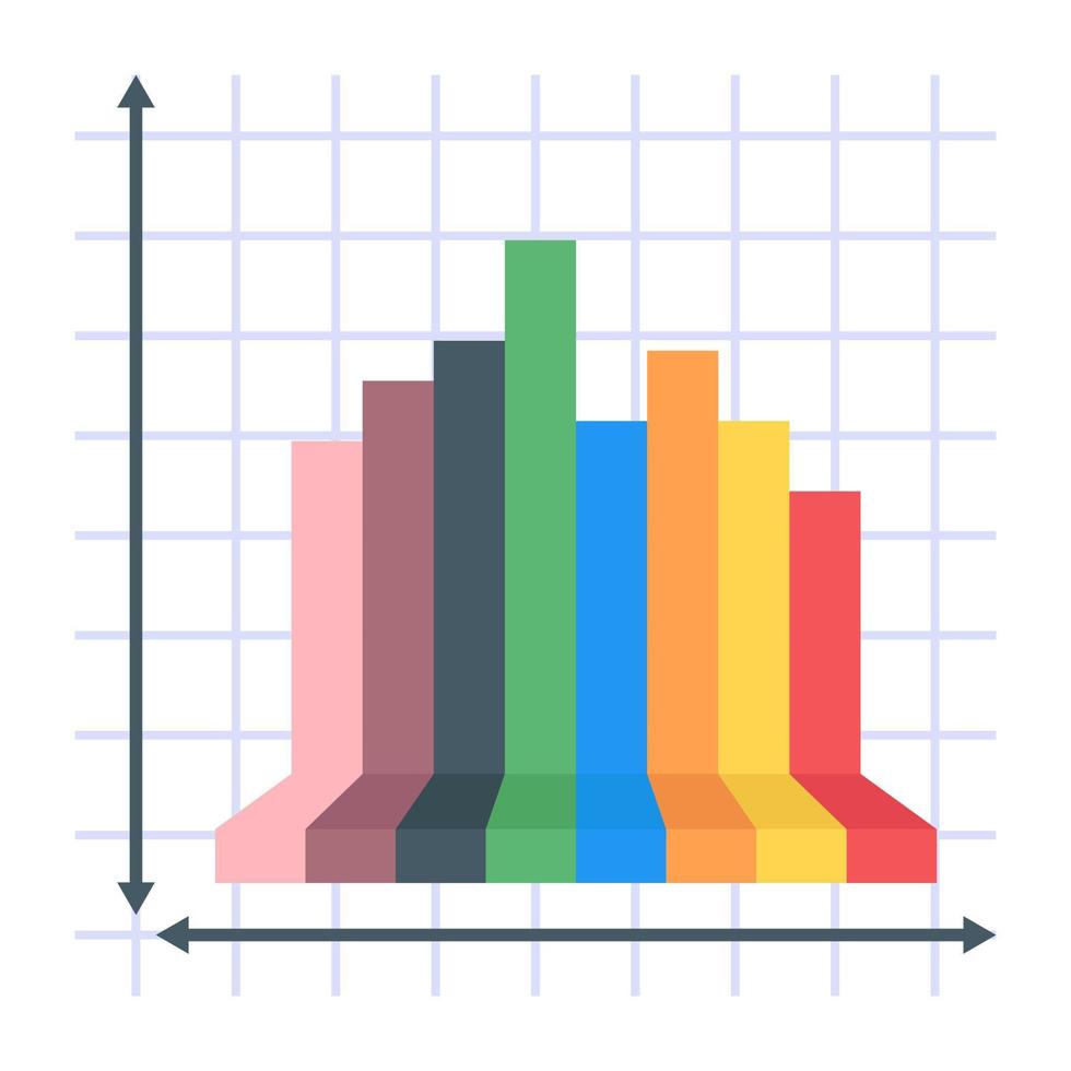 un icono plano de gráfico en vector editable moderno