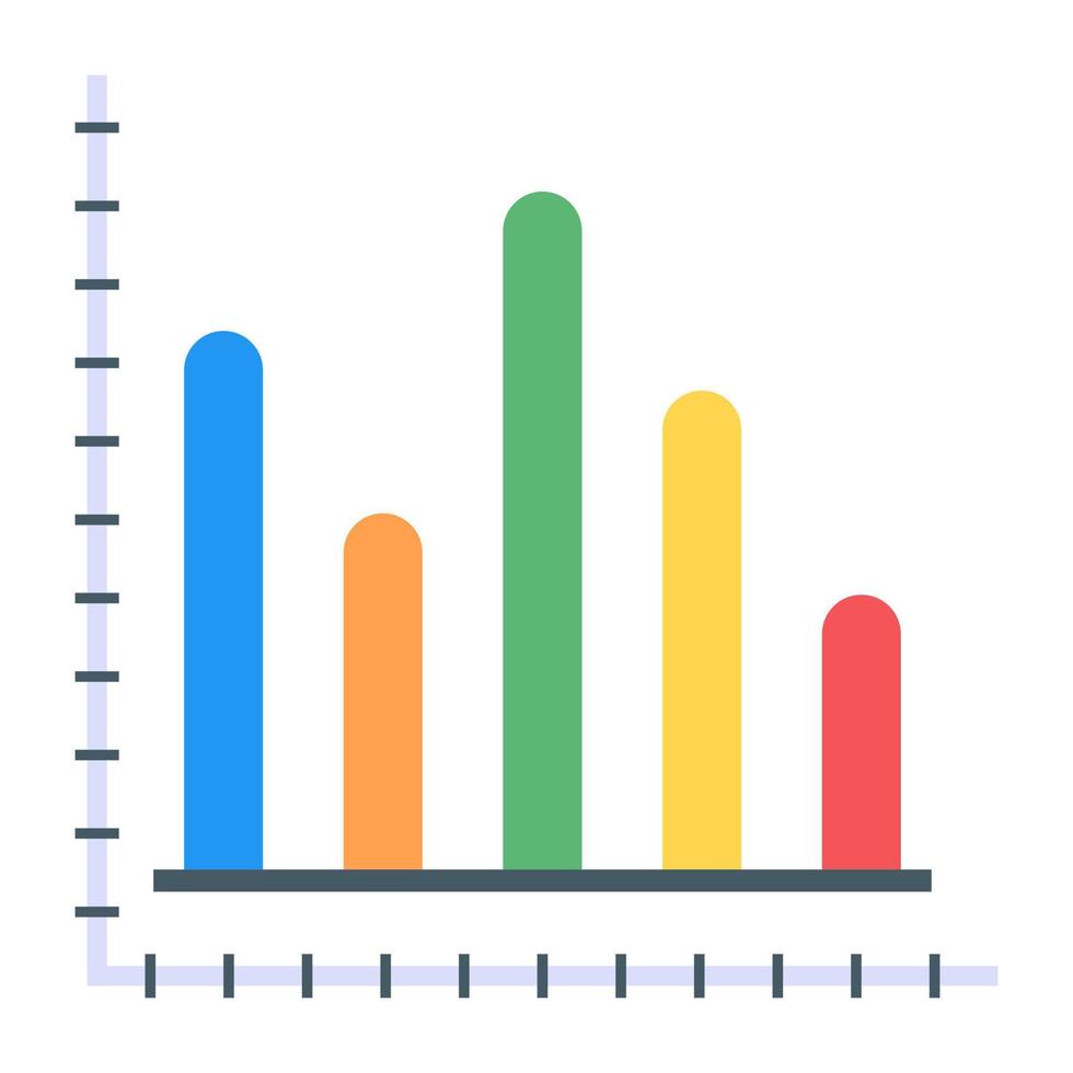 Bar chart flat icon design vector