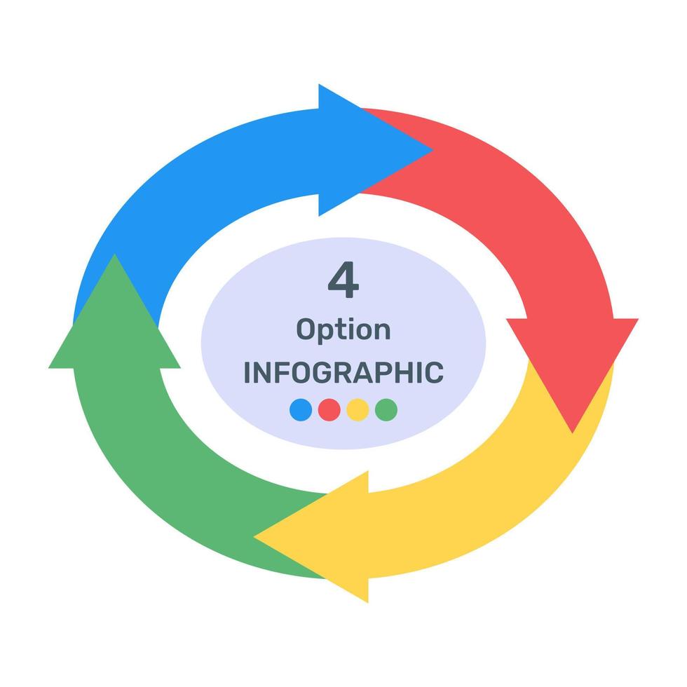 un icono infográfico de flechas circulares en un icono editable vector