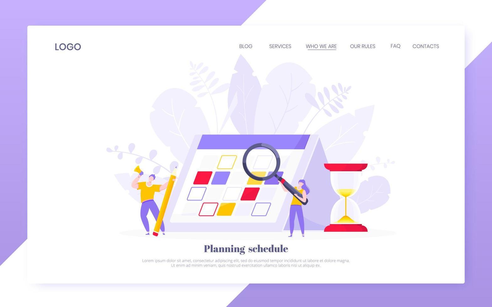Calendar planning schedule business concept vector illustration.