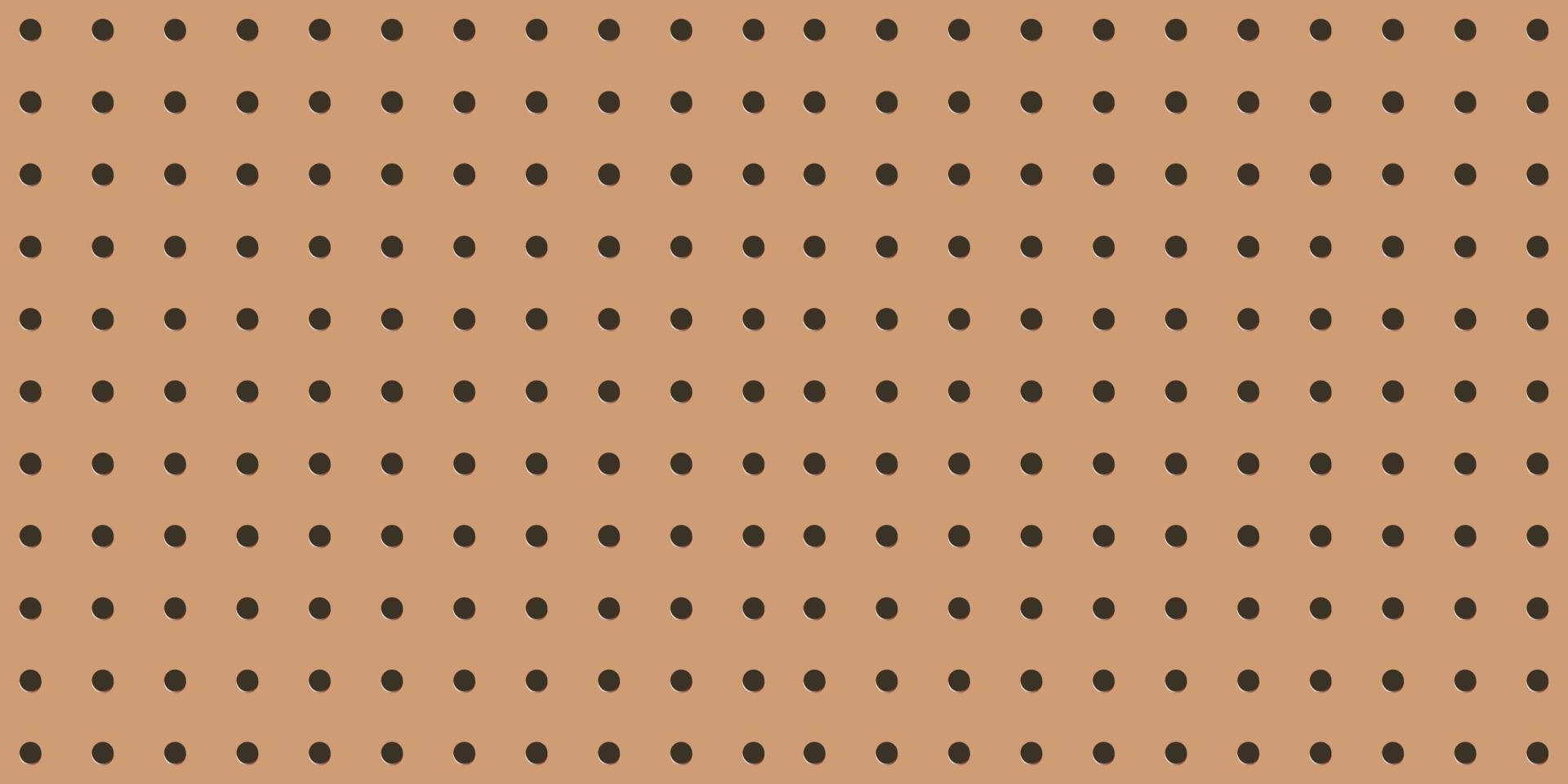 material de fondo de textura perforada de tablero de clavija con ilustración de vector de tablero de patrón de agujeros redondos.