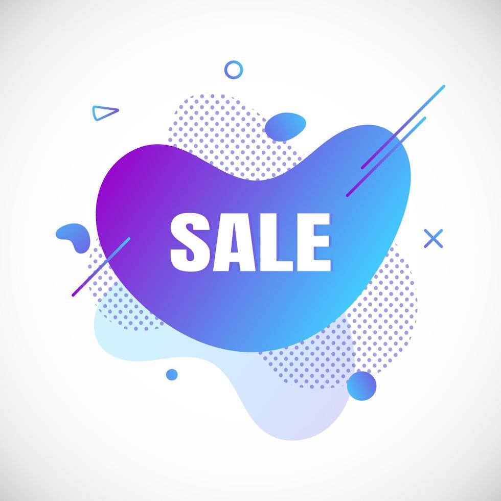 Modern liquid abstract special offer price sign SALE text gradient flat style design fluid vector colorful vector illustration banner simple shape advertising big sale or clearance symbol