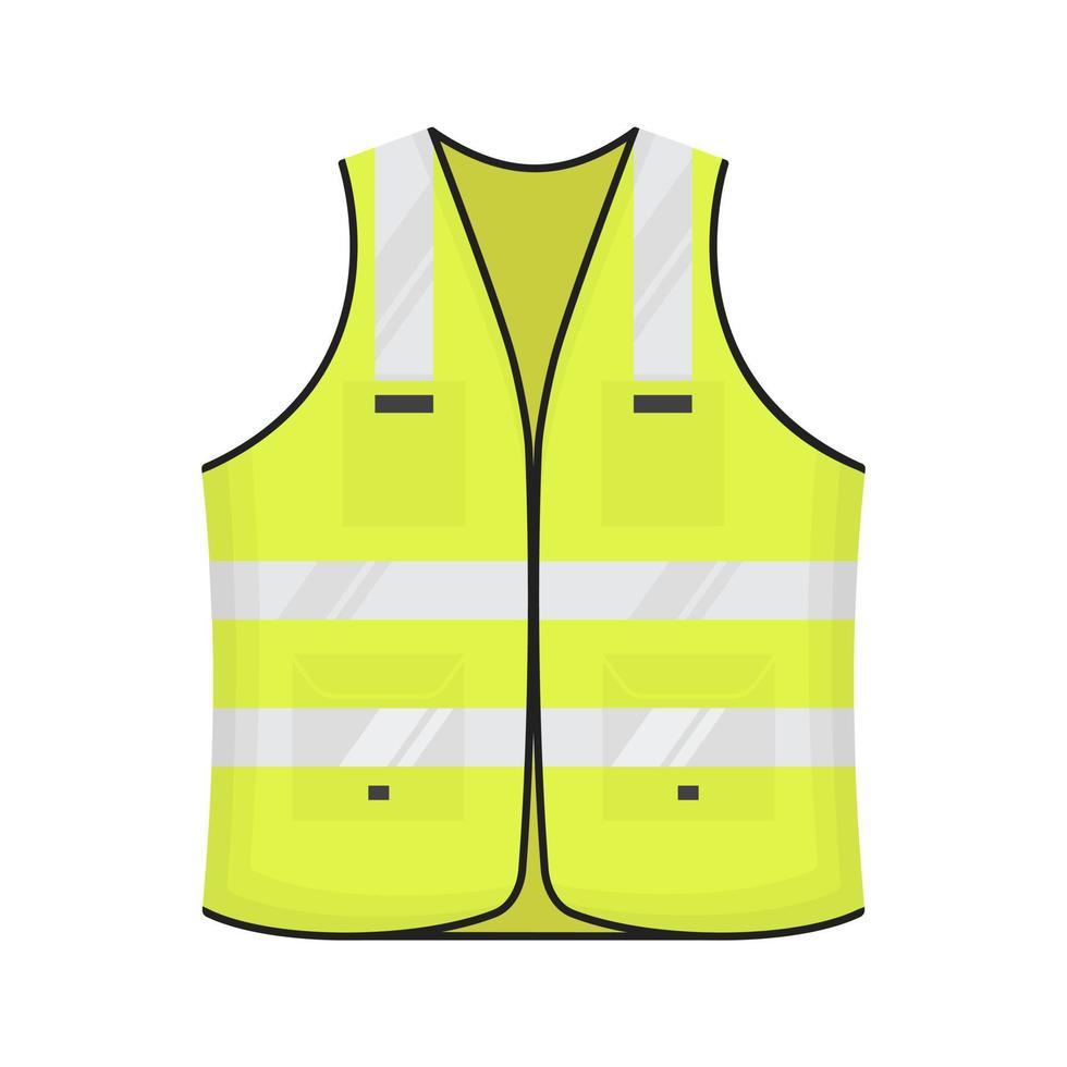 Safety reflective vest icon sign flat style design vector illustration.