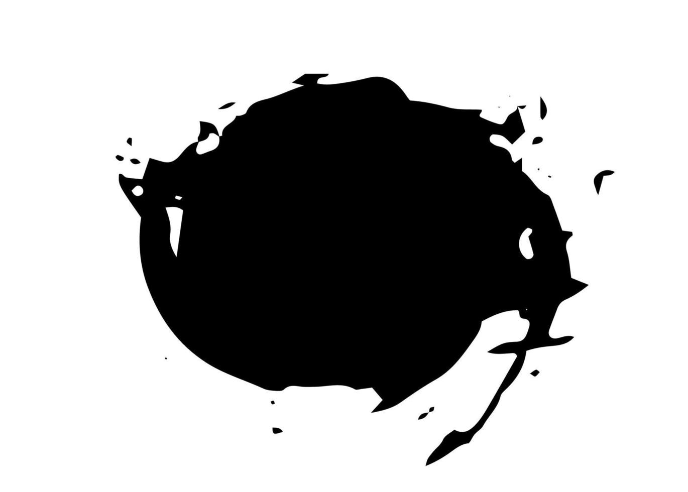 Ilustración de vector de círculo de salpicadura de mancha negra aislada sobre fondo blanco