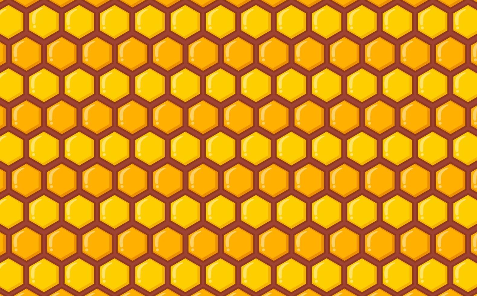 cute yellow bee hexagonal background vector