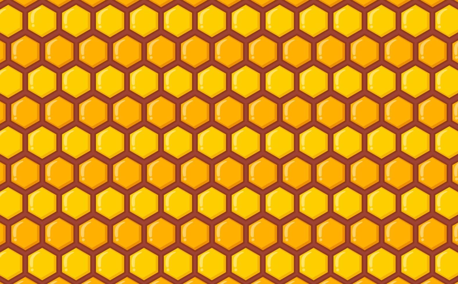 cute yellow bee hexagonal background vector