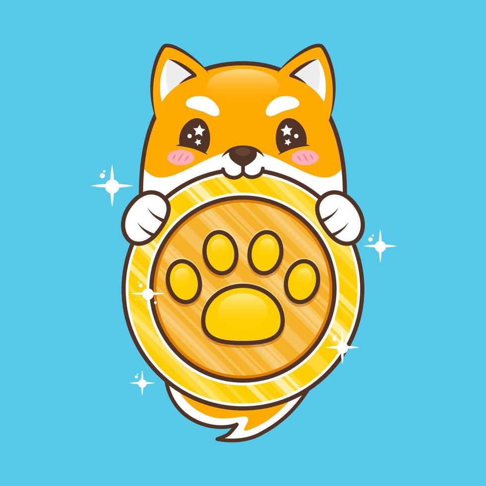 cute puppy with gold coins vector