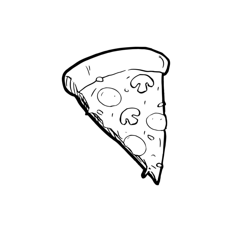 hand drawn pizza doodle vector