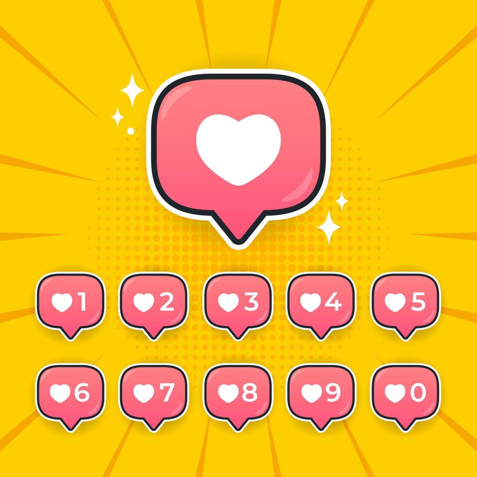 cute social media icon in retro background vector