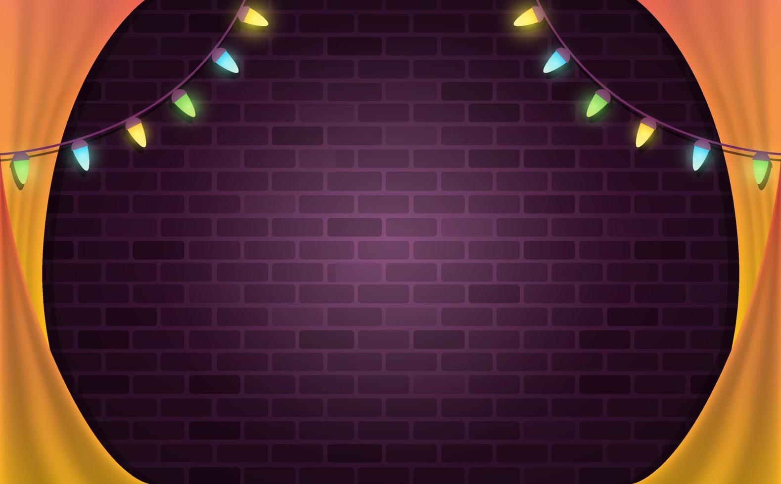 modern blank space curtain and neon background vector