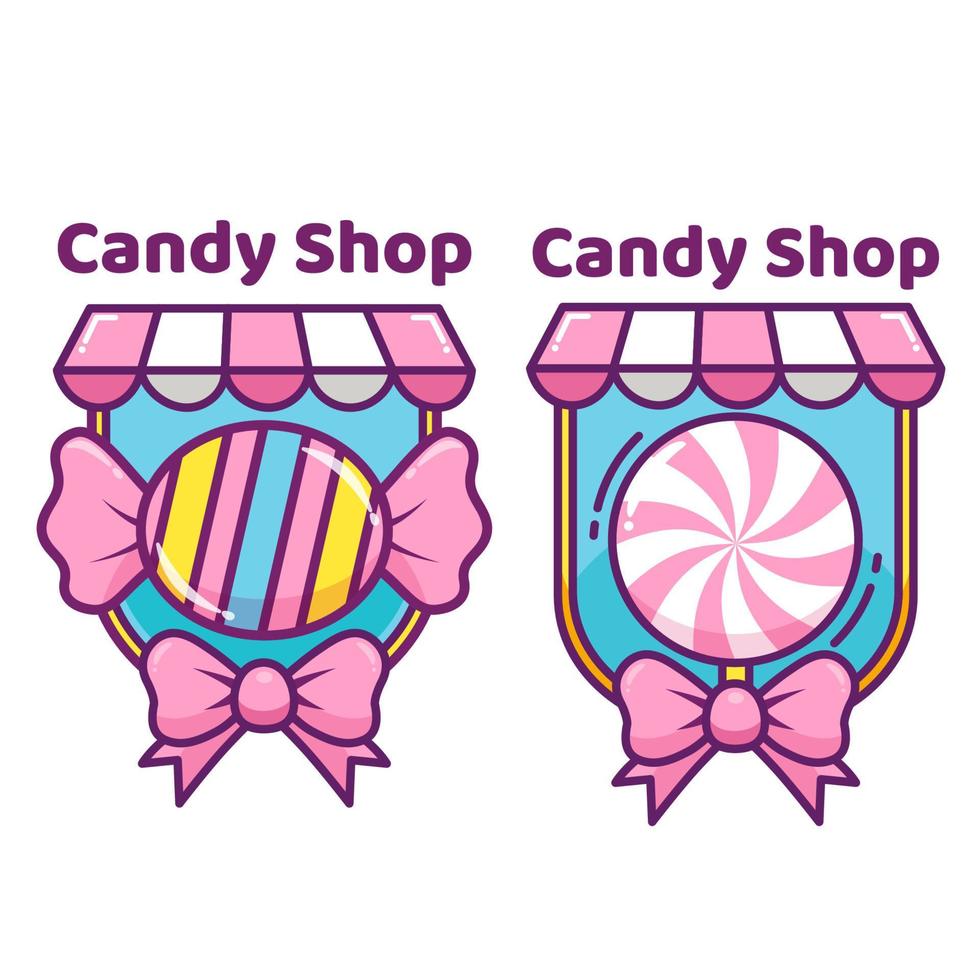 colorful candy shop concept logo vector