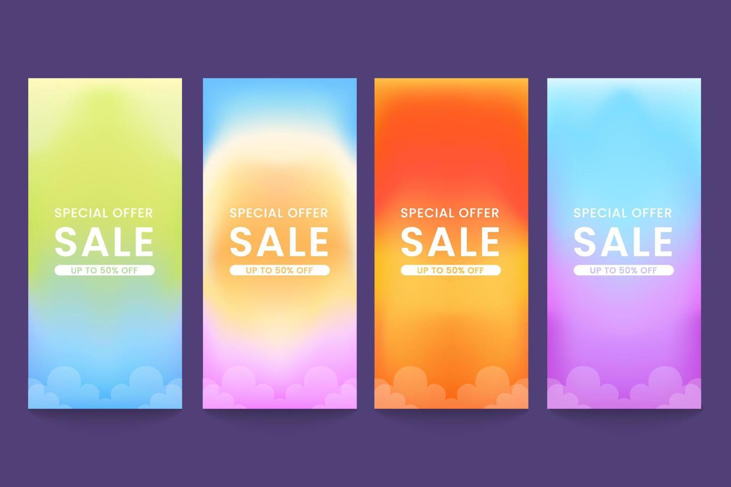 Colorful gradient mesh abstract sale banner vector