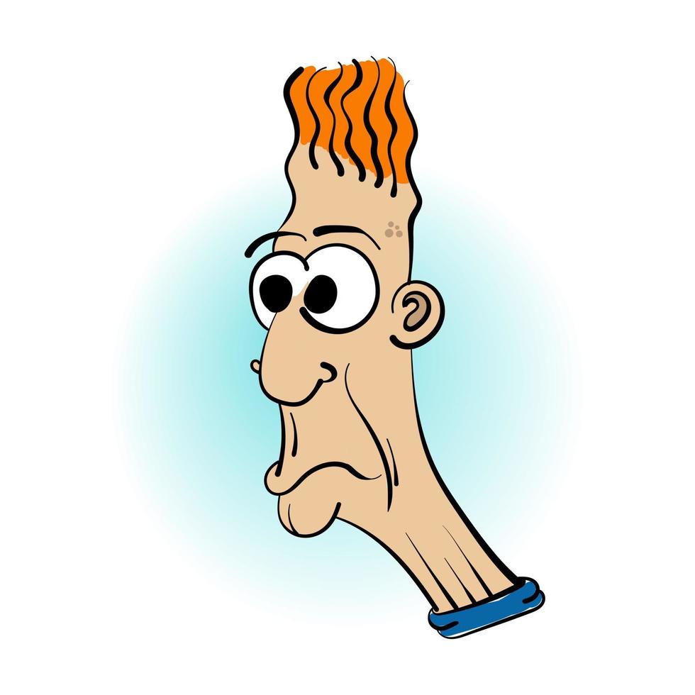 Cartoon character of frown face expression vector illustration