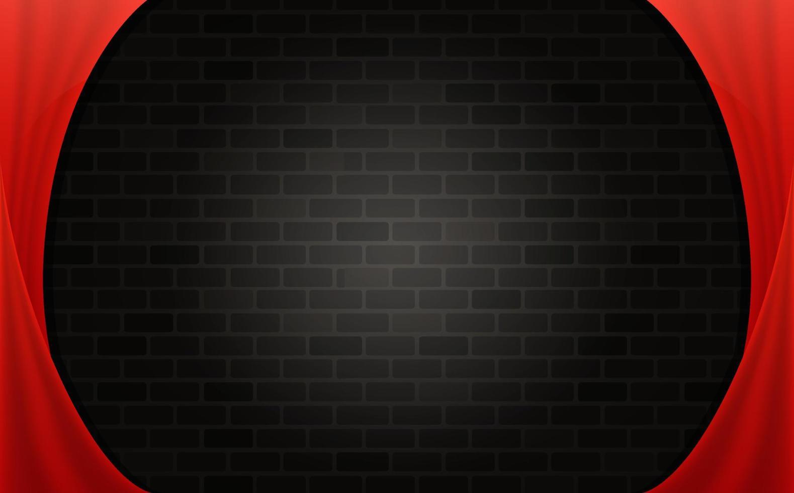 modern blank space curtain and brick abstract background vector
