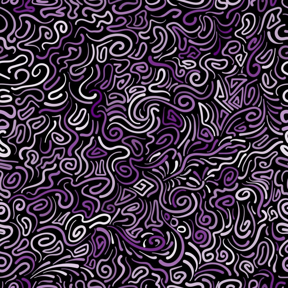 Abstract hand drawn doodle pattern on purple vector