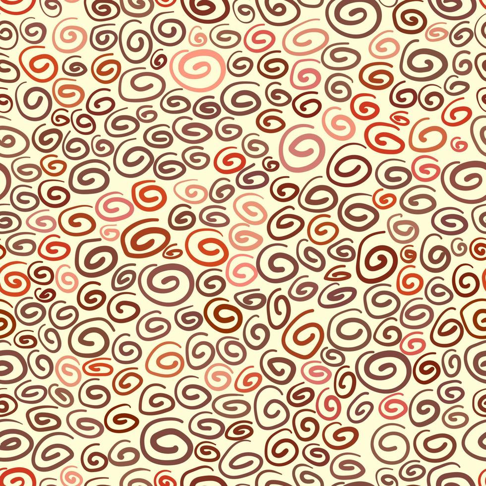 Hand drawn abstract doodle spiral seamless pattern with vector illustration