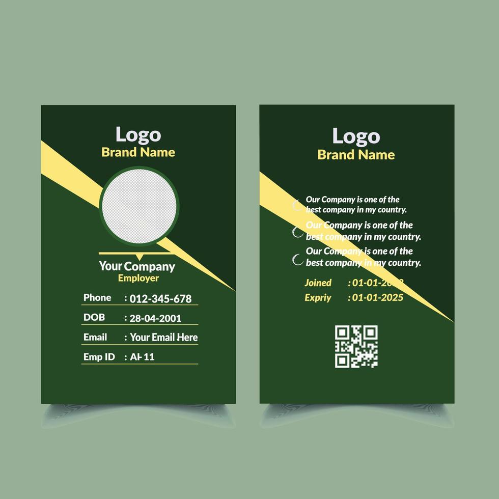 diseño de plantilla de tarjeta de identificación creativa vector