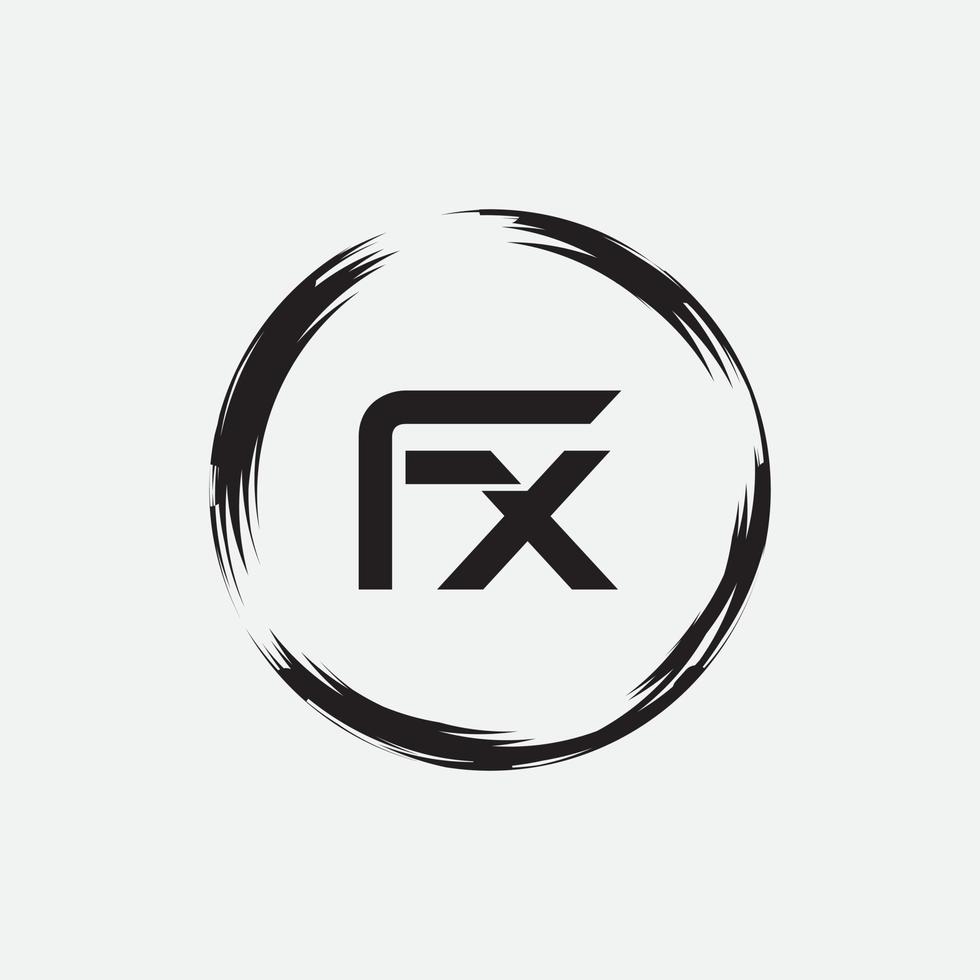 logotipo de fx de letra abstracta mínima vector