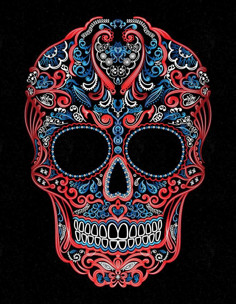 adorno mexicano rojo y azul vector