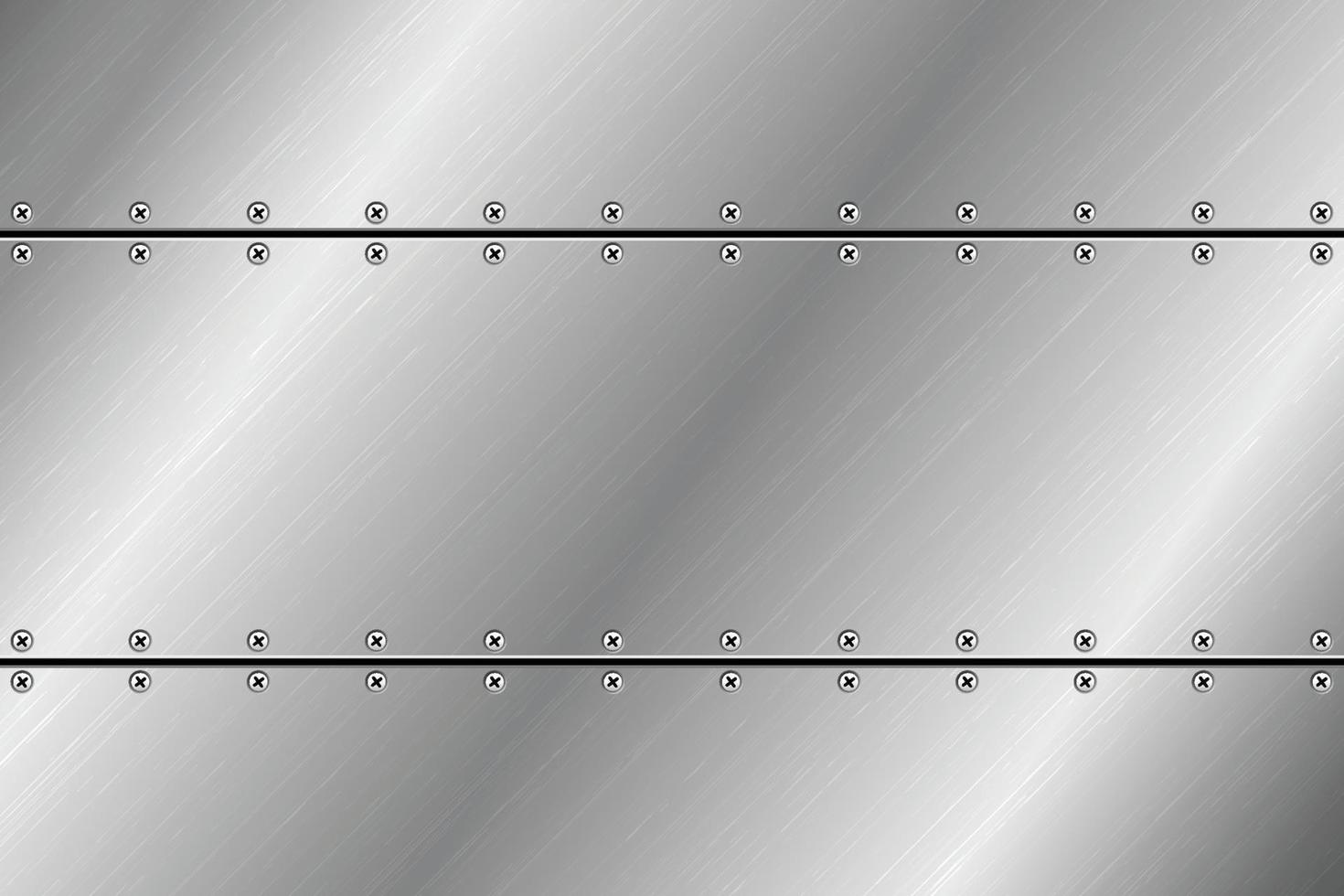 Vector metal texture realistic with screws background.