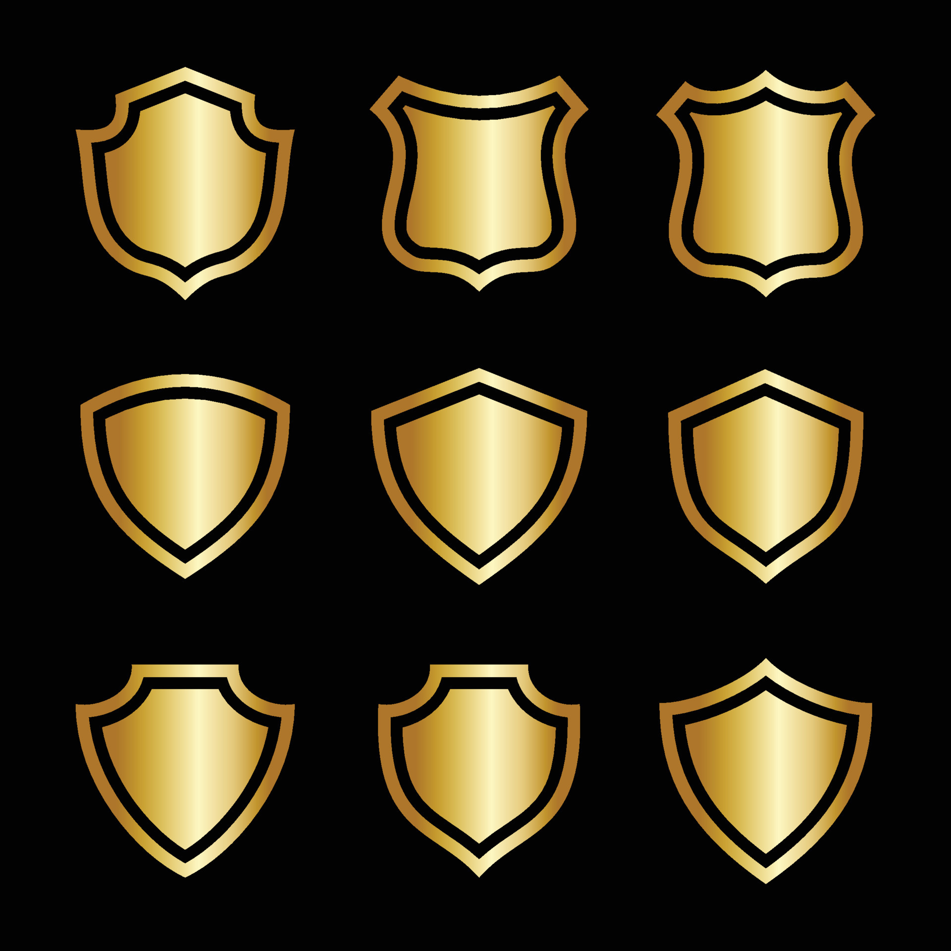 Gold Vector Shield 6208838 Vector Art at Vecteezy