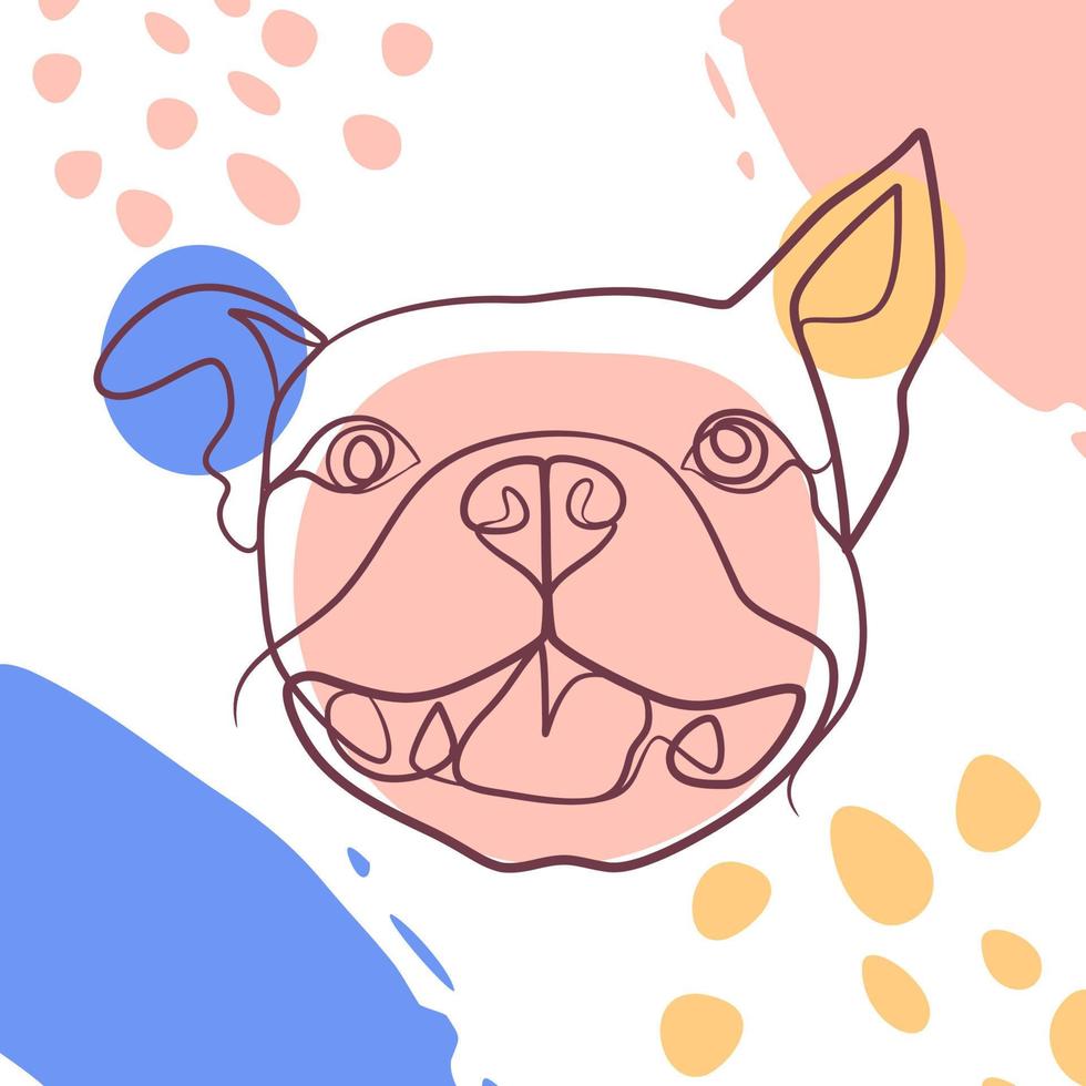 Continuous line drawing poster of dog head vector