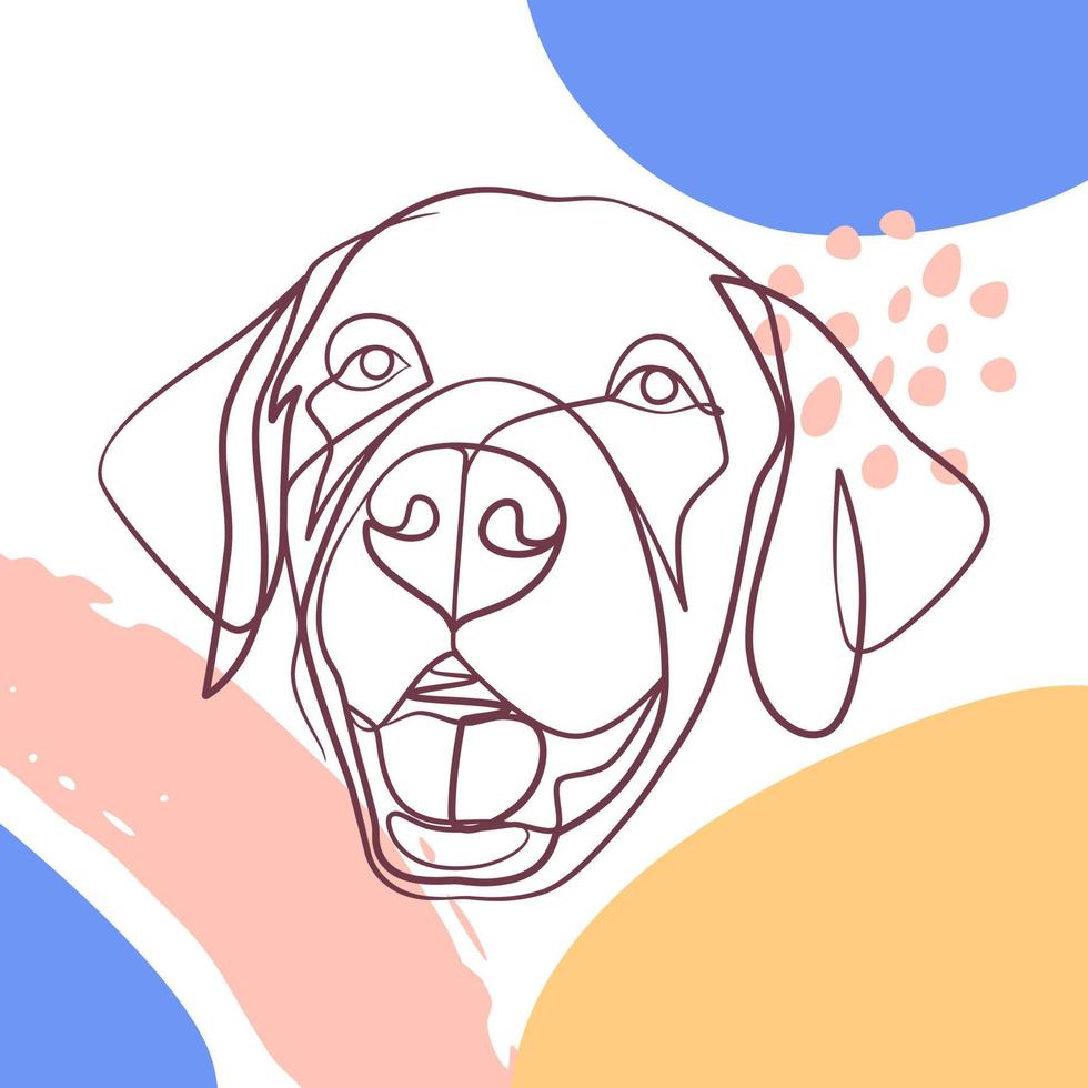 Continuous line drawing poster of dog head vector