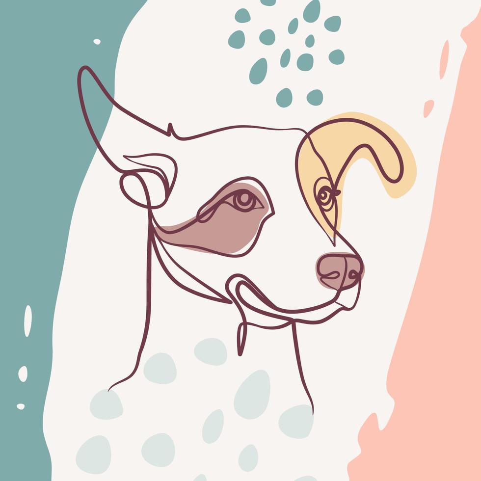 Continuous line drawing poster of dog head vector