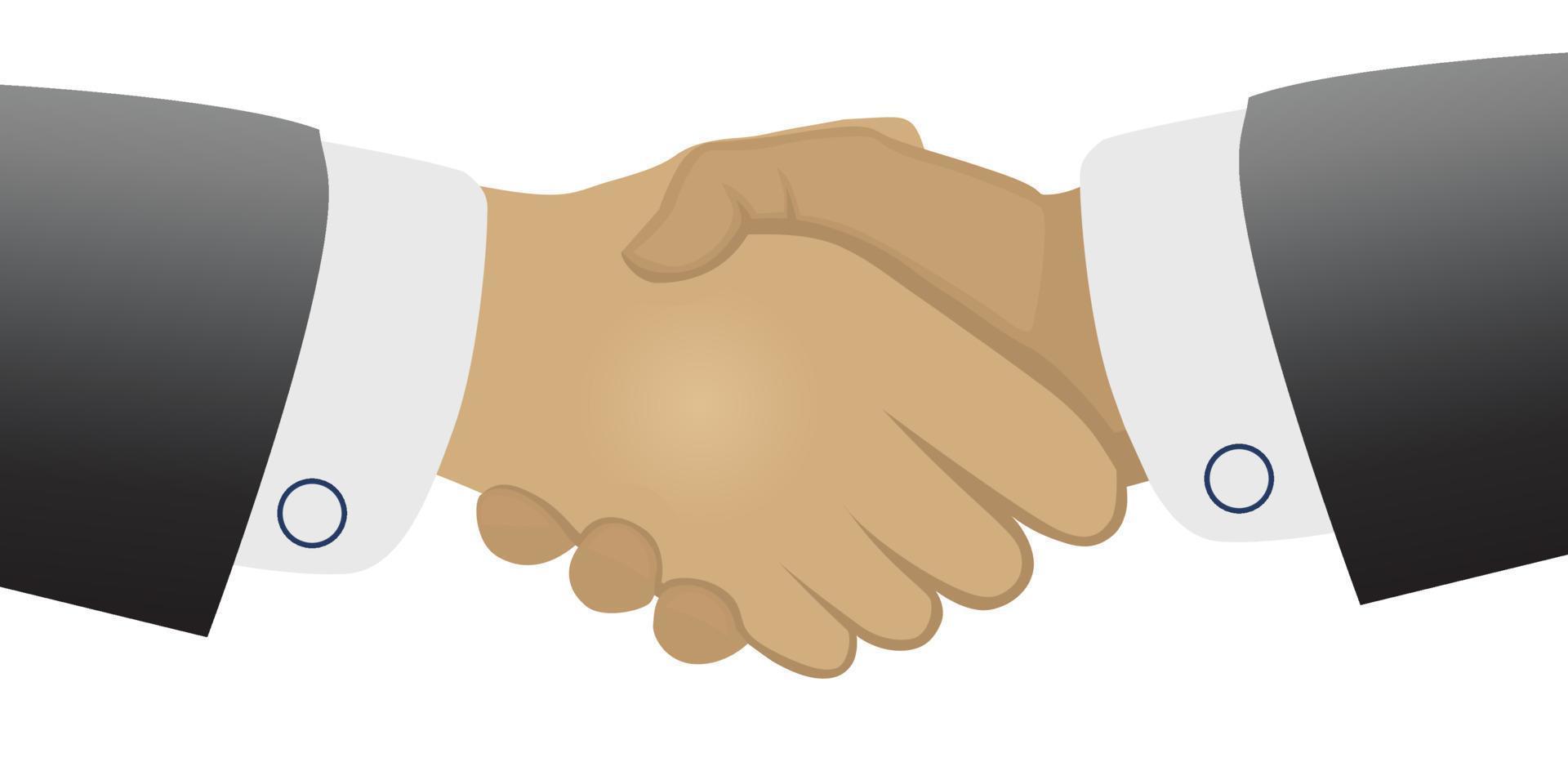 Handshake on white background. vector