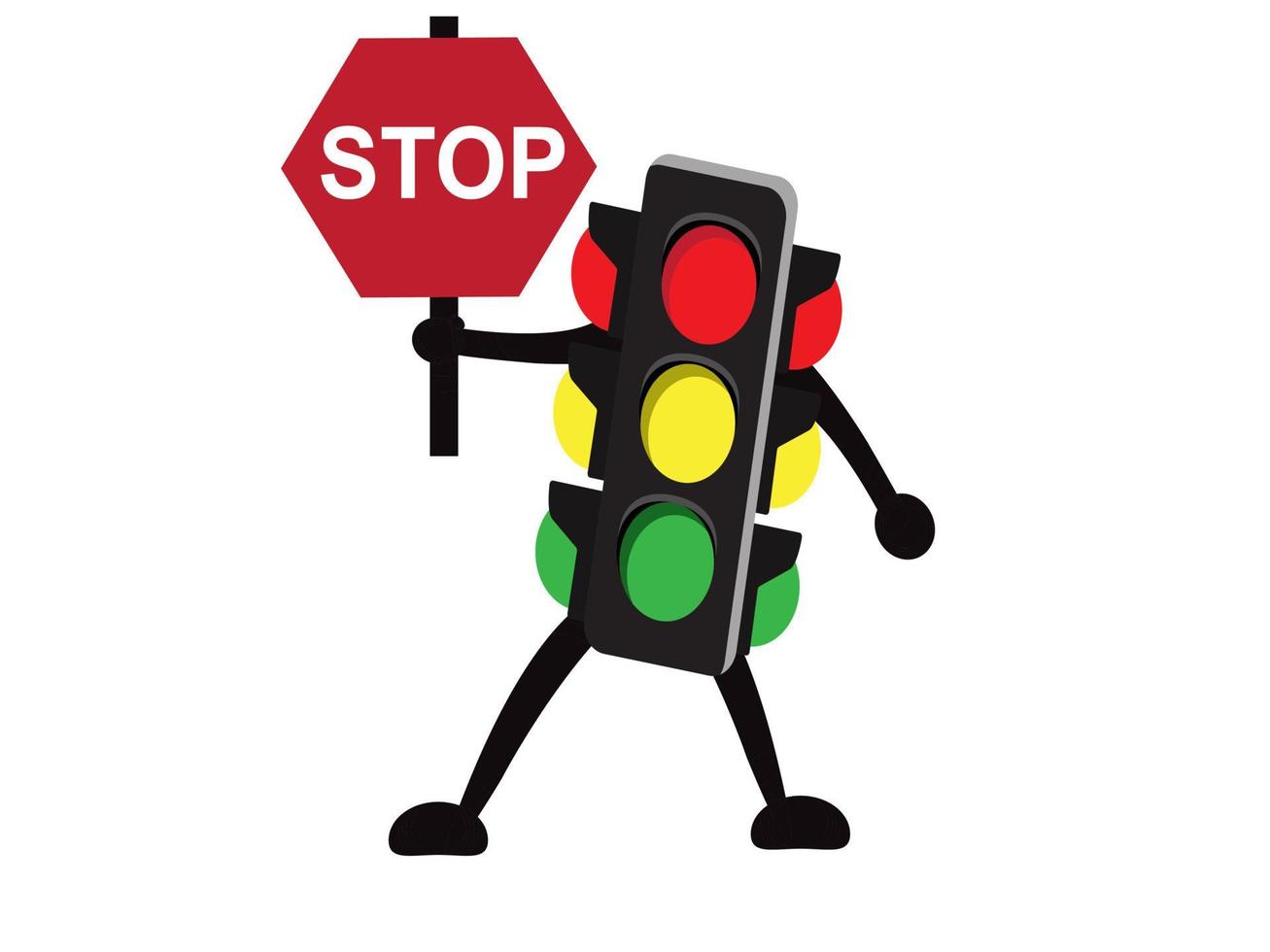 illustration of a traffic light using a cartoon symbol vector