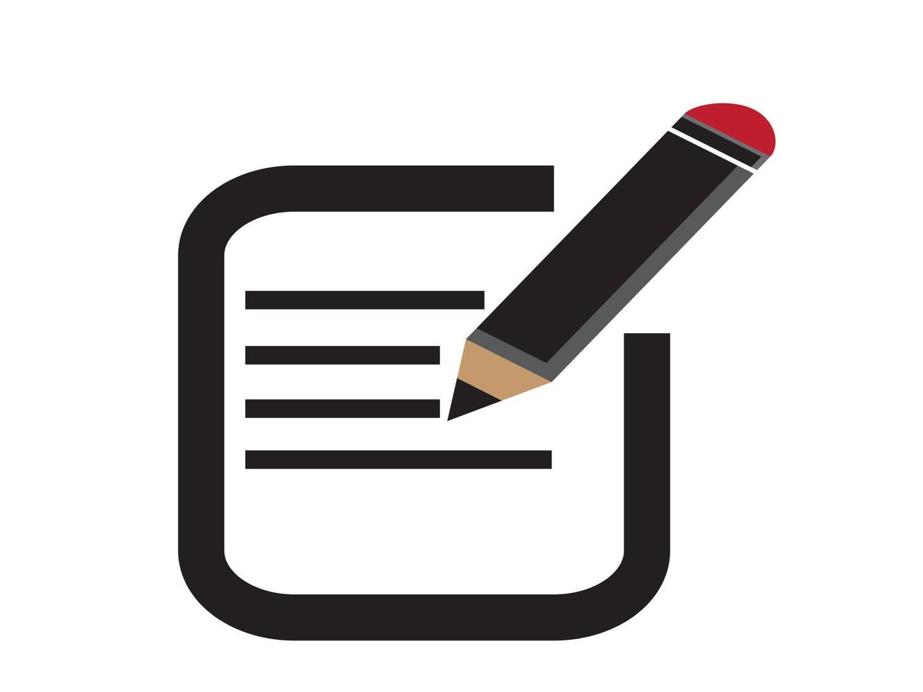 illustration vector graphics of  pen and notebook, either illustrating a document or a piece of writing