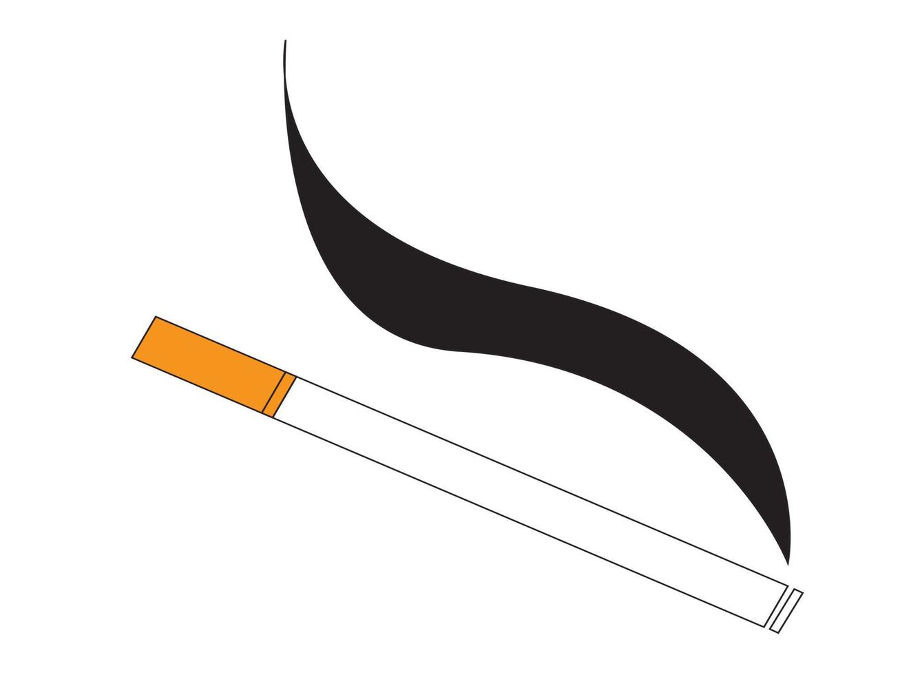 ilustración vectorial, quema de cigarrillos con humo negro vector