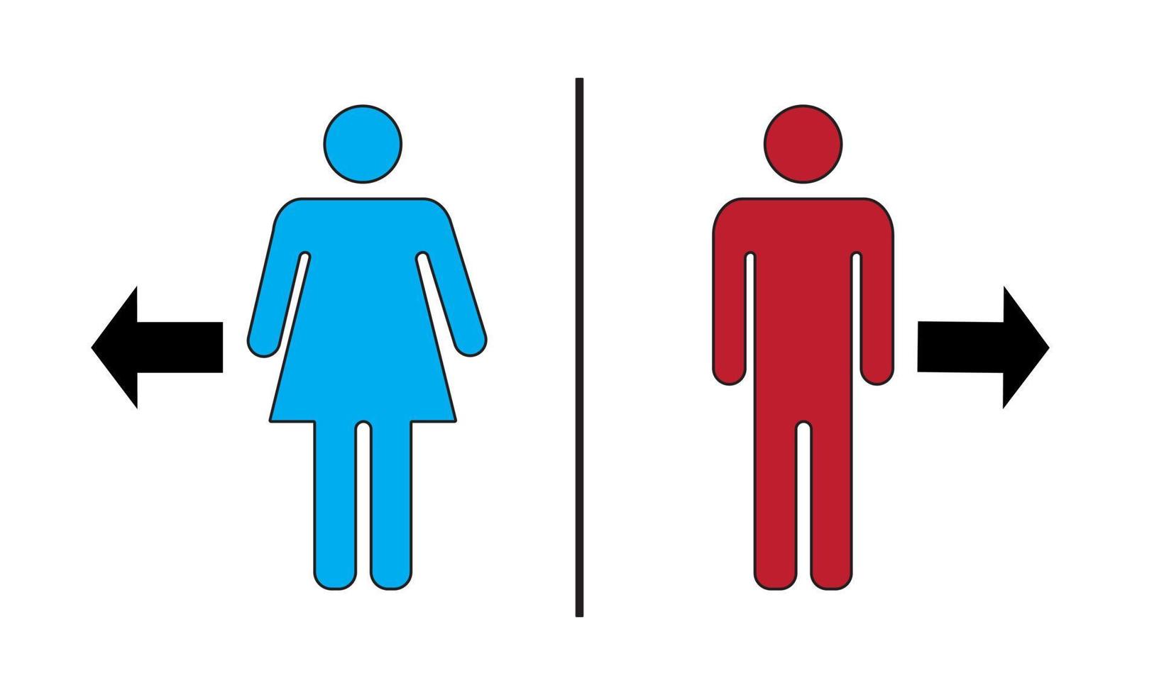 ilustración vectorial, marcadores de entrada para mujeres y hombres sobre fondo blanco vector