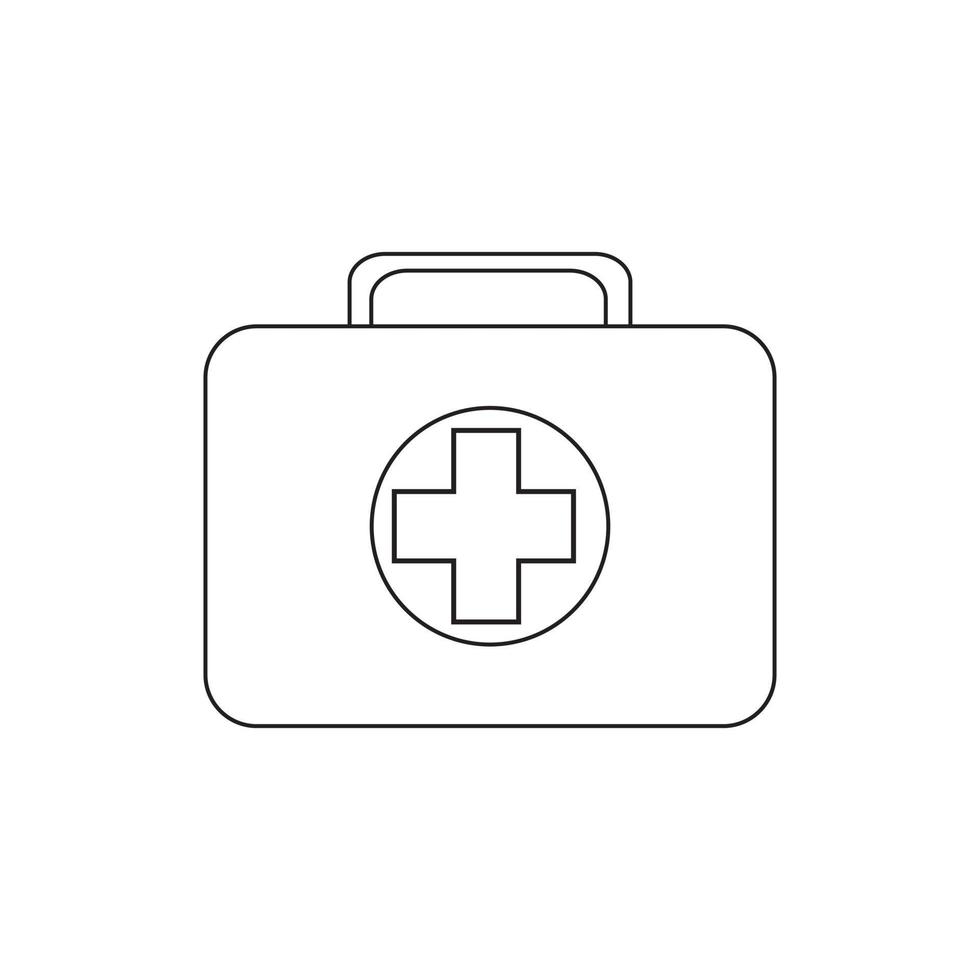 Medical Bag Icon - Vector. First aid box icon. black medical bag icon on white background vector