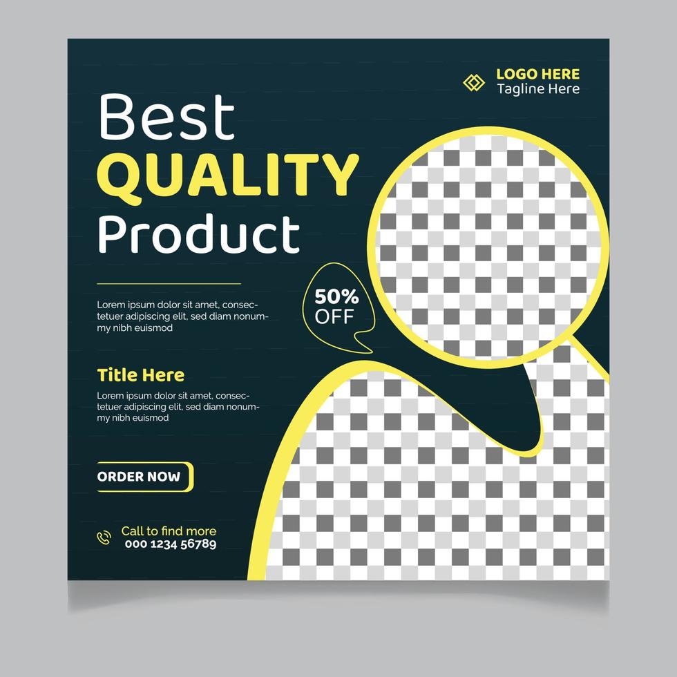 Best Quality Product Social Media Post Template vector